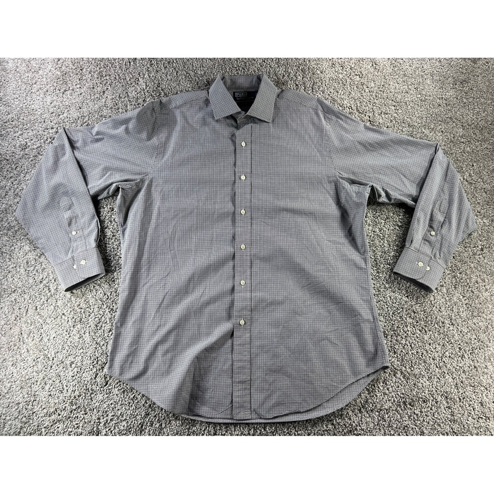 Vtg 90s Polo Ralph Lauren Regent Classic Fit Shirt Micro Check 16.5 34/35